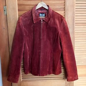 Beverly Hills Leather Club Vintage Red Suede Jacket